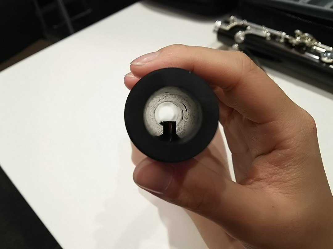 管内のでっぱりを確認するために上から見た上管