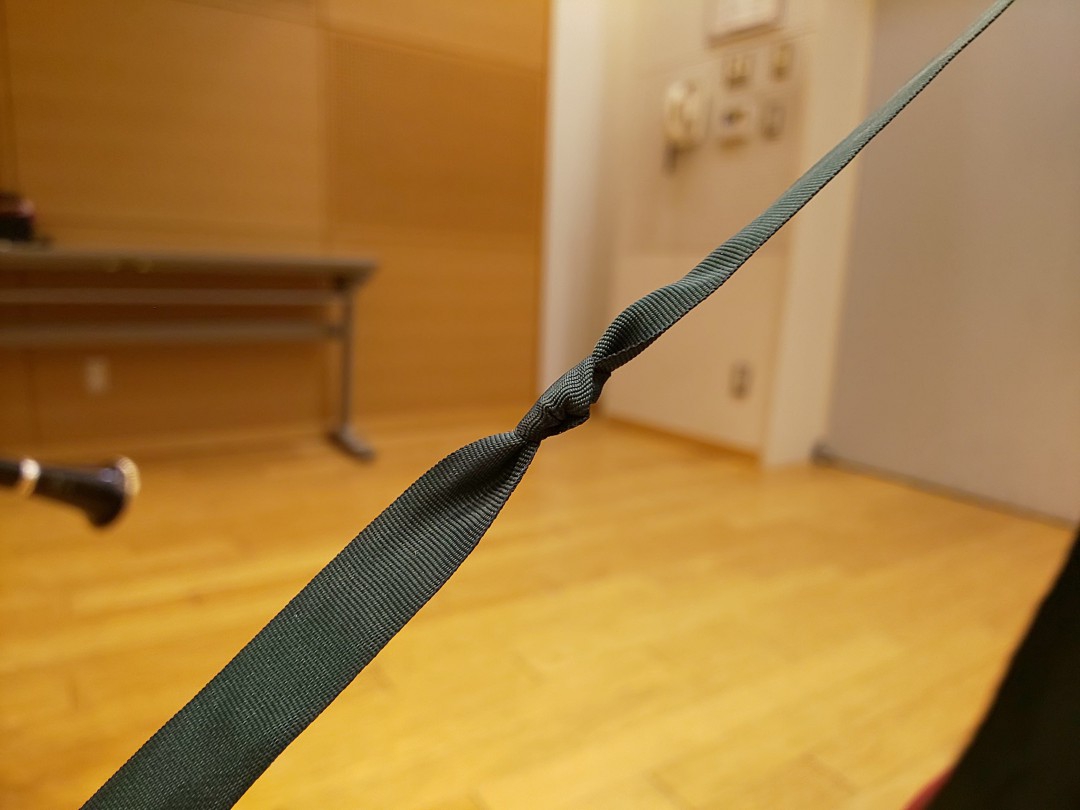 結び目ができてしまったスワブのひも