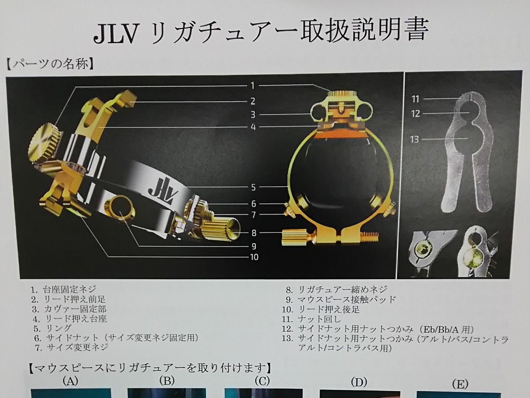 JLVリガチャーの取り扱いが書かれた紙
