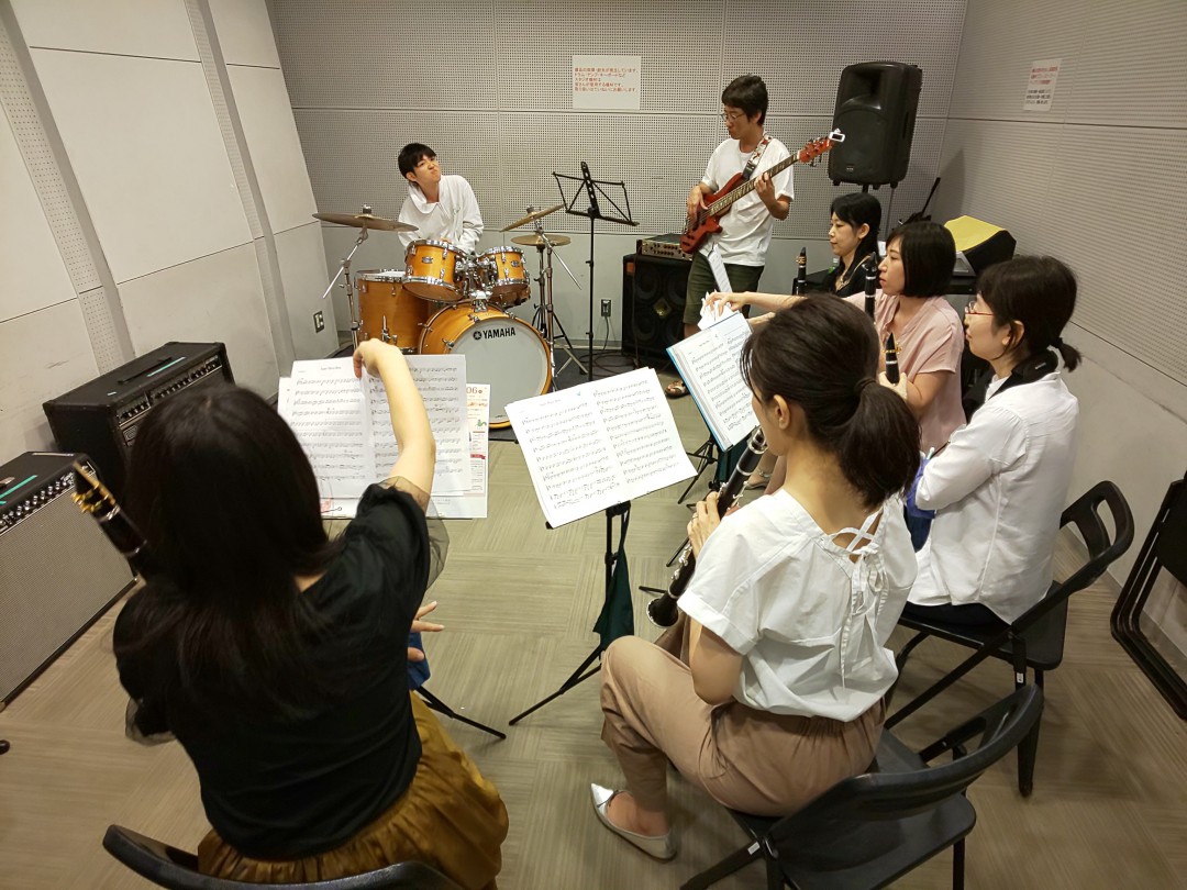 バンドアンサンブルの休憩中