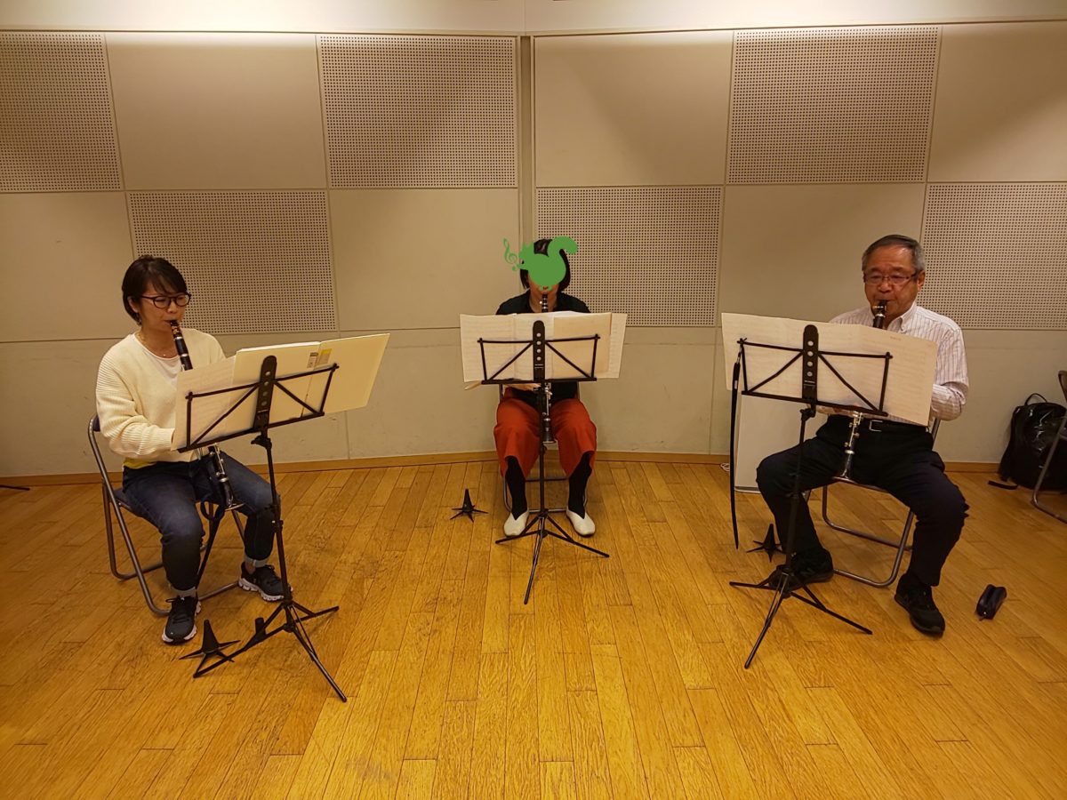 久しぶりのアンサンブルを楽しむ初級者アンサンブルメンバー