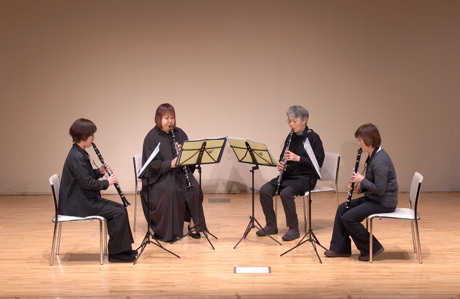 発表会で演奏する中級者アンサンブル・チームぞうさんのメンバー